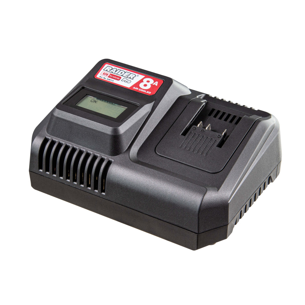 Raider R20 Incarcator rapid 8Ah pentru acumulator 20V
