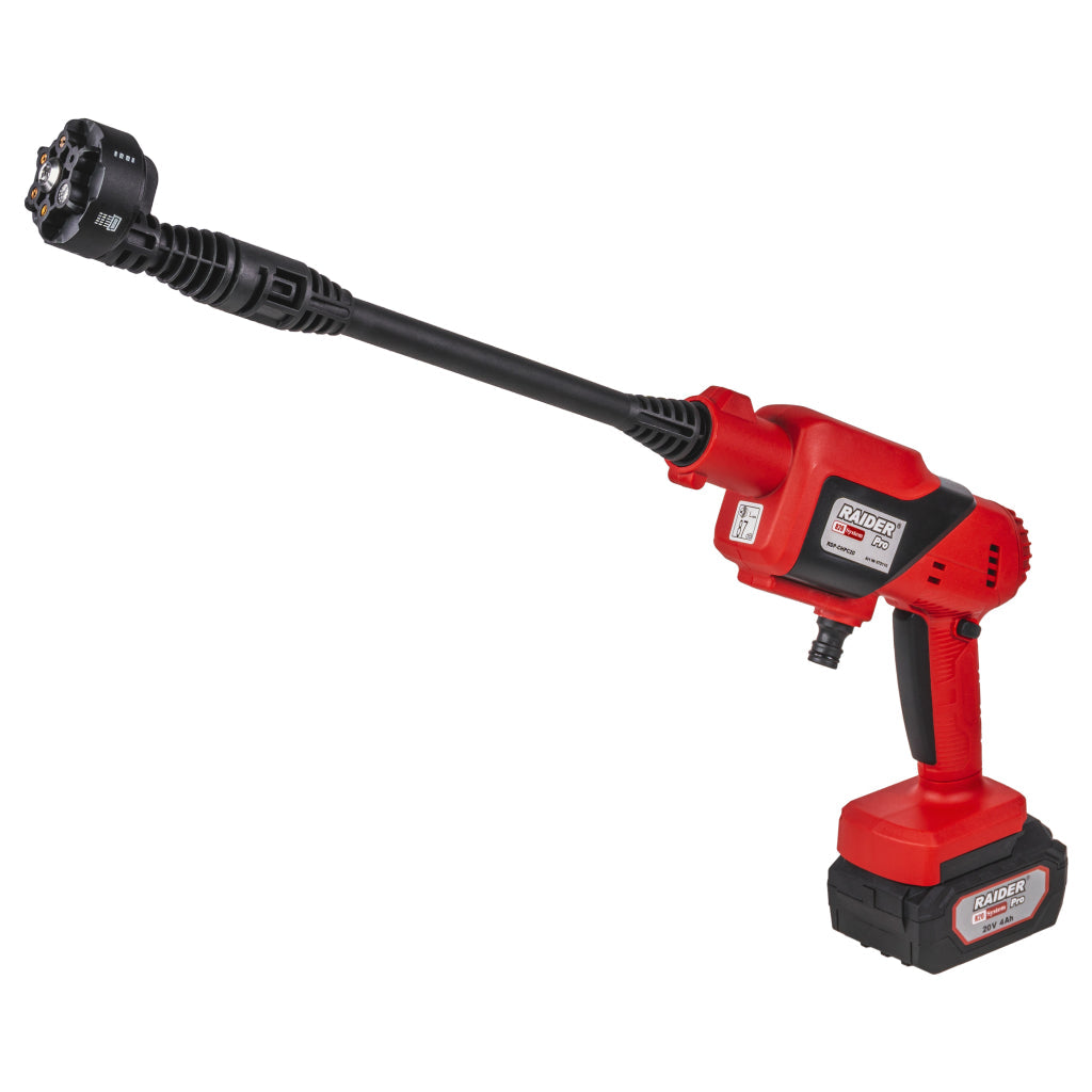 Raider R20 Aparat spalat cu presiune 20V 25 de bari 4.0Ah 6 duze RDP-CHPC20