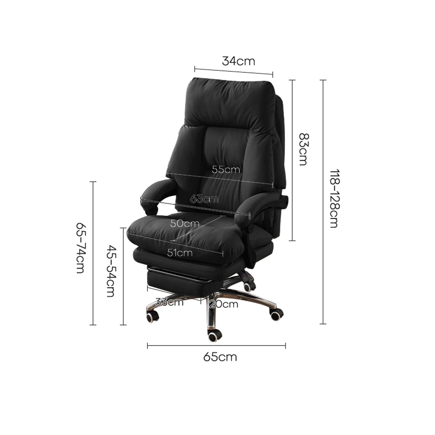 Scaun Office Executiv din Piele Naturala, 360°, Negru