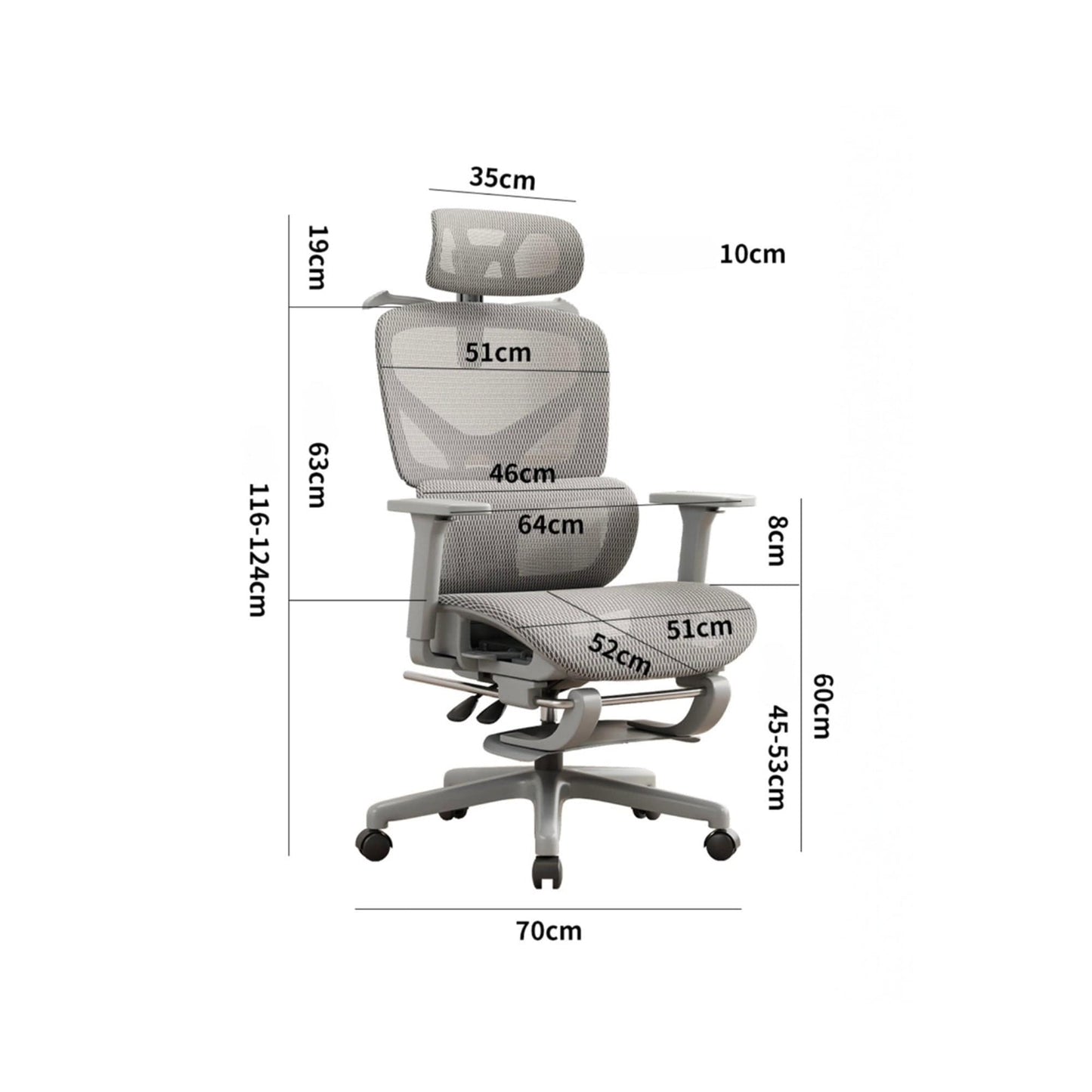 Scaun birou ergonomic Timebox, Tetiera, 4D armrest, Gri