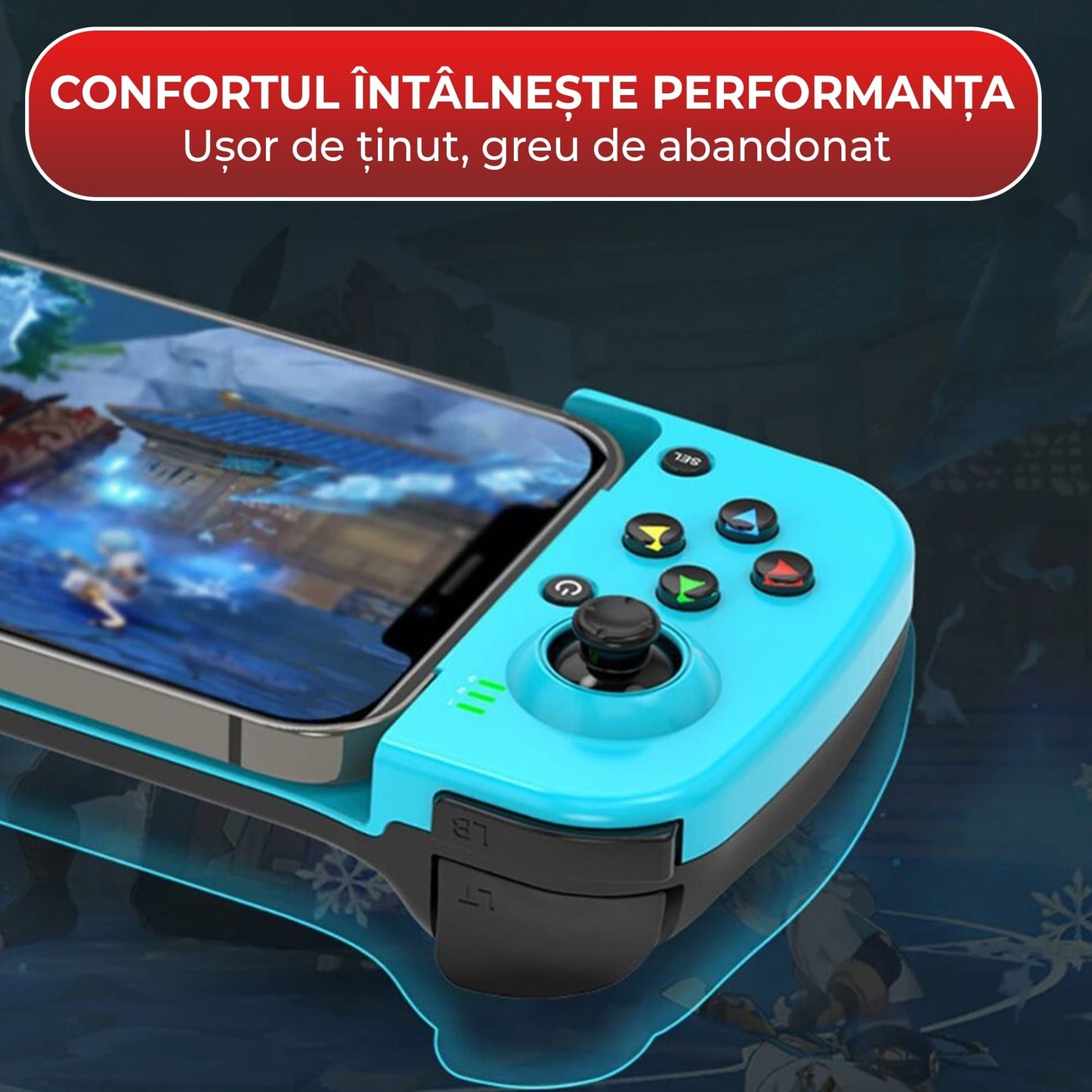 GamePad Controller Gaming pentru telefon Android, iOS, Nintendo Switch, Negru