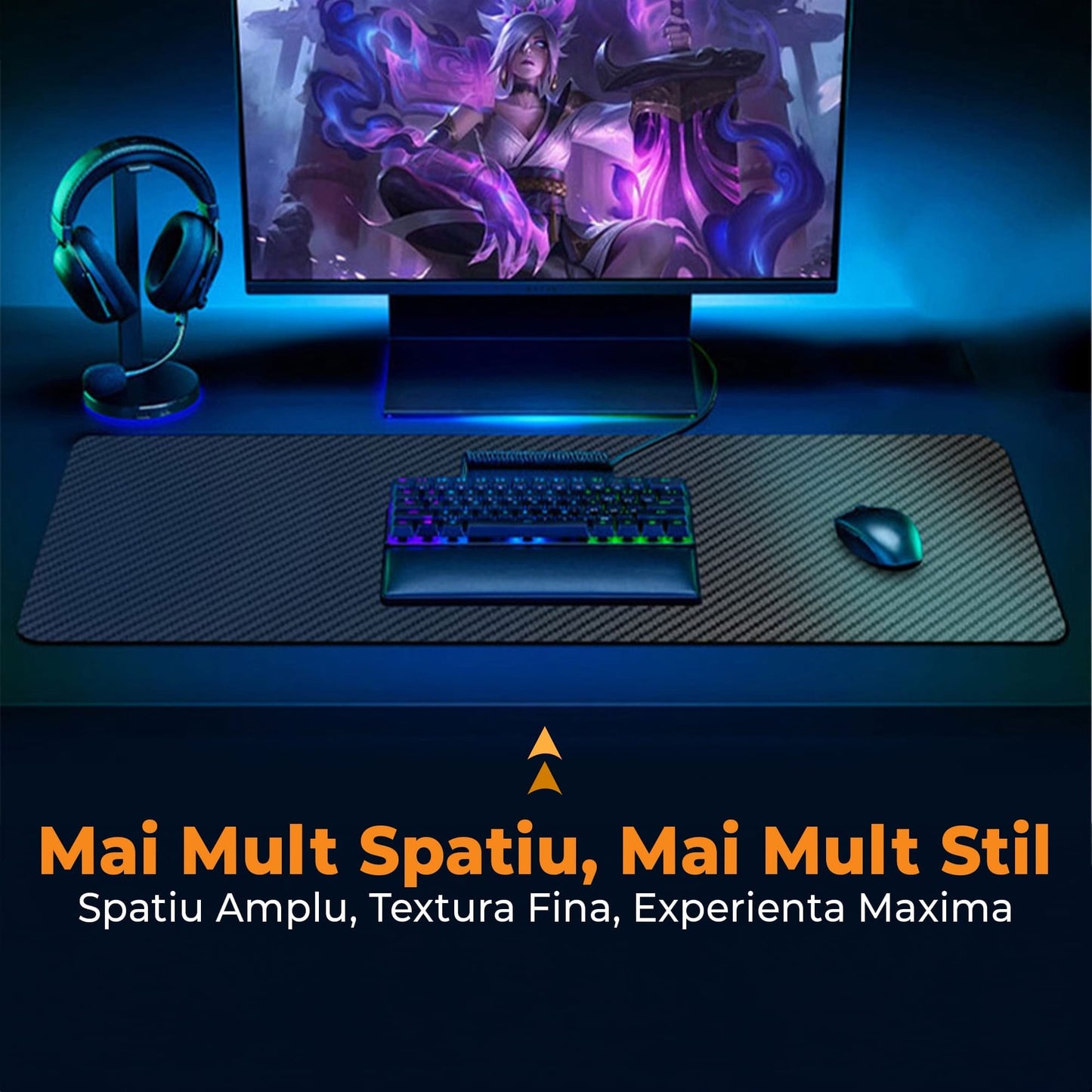 Mousepad gaming XXL Timebox, 90 x 45 cm, impermeabil