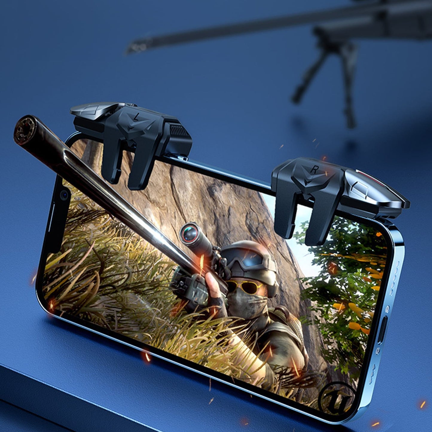 Triggere gaming pentru telefon, tableta, Fortnite, Call of duty -, Gri