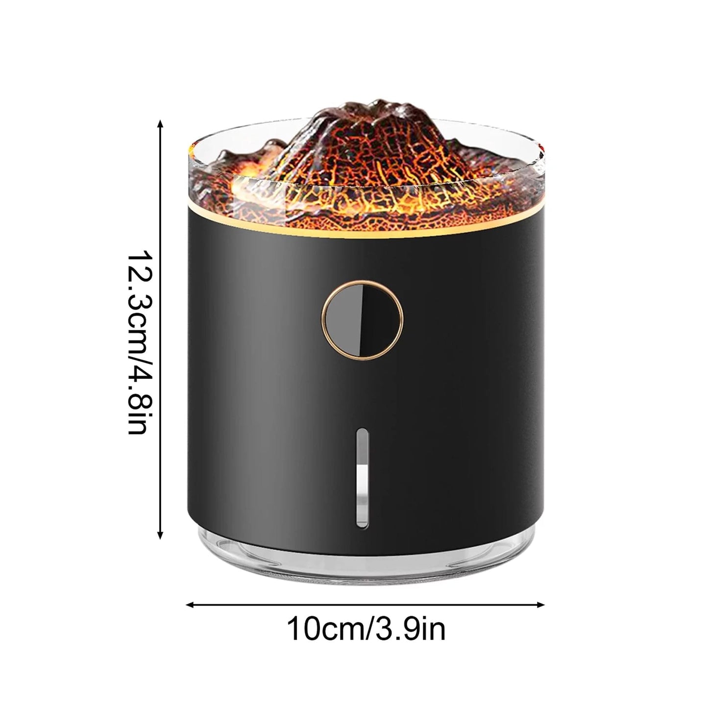 Difuzor de ulei esential, Aromaterapie tip Vulcan, Capacitate 350ml, Negru