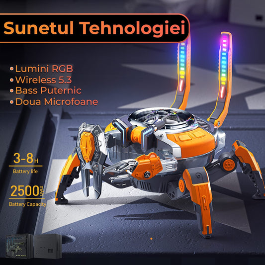 Boxa portabila cu lumini RGB, Bluetooth 5, 10W Stereo, Bass puternic