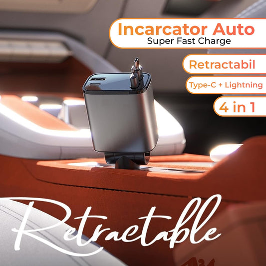 Incarcator auto 66W Super Fast Charge 4 in 1 Timebox