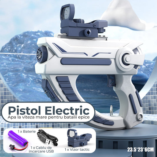 Pistol cu Apa Electric Timebox, Vizor Tactic, Usor de Folosit, Waterproof, Alb