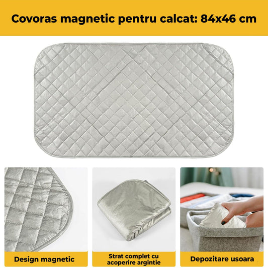 Covoras Magnetic de Calcat, Compact si Pliabil, Dormitor, Gri
