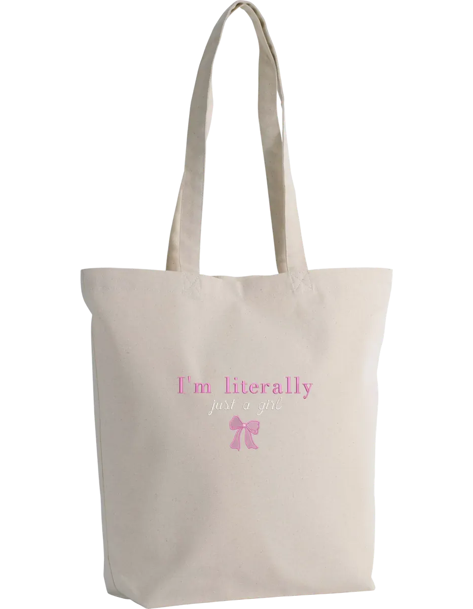 Just a girl tote bag