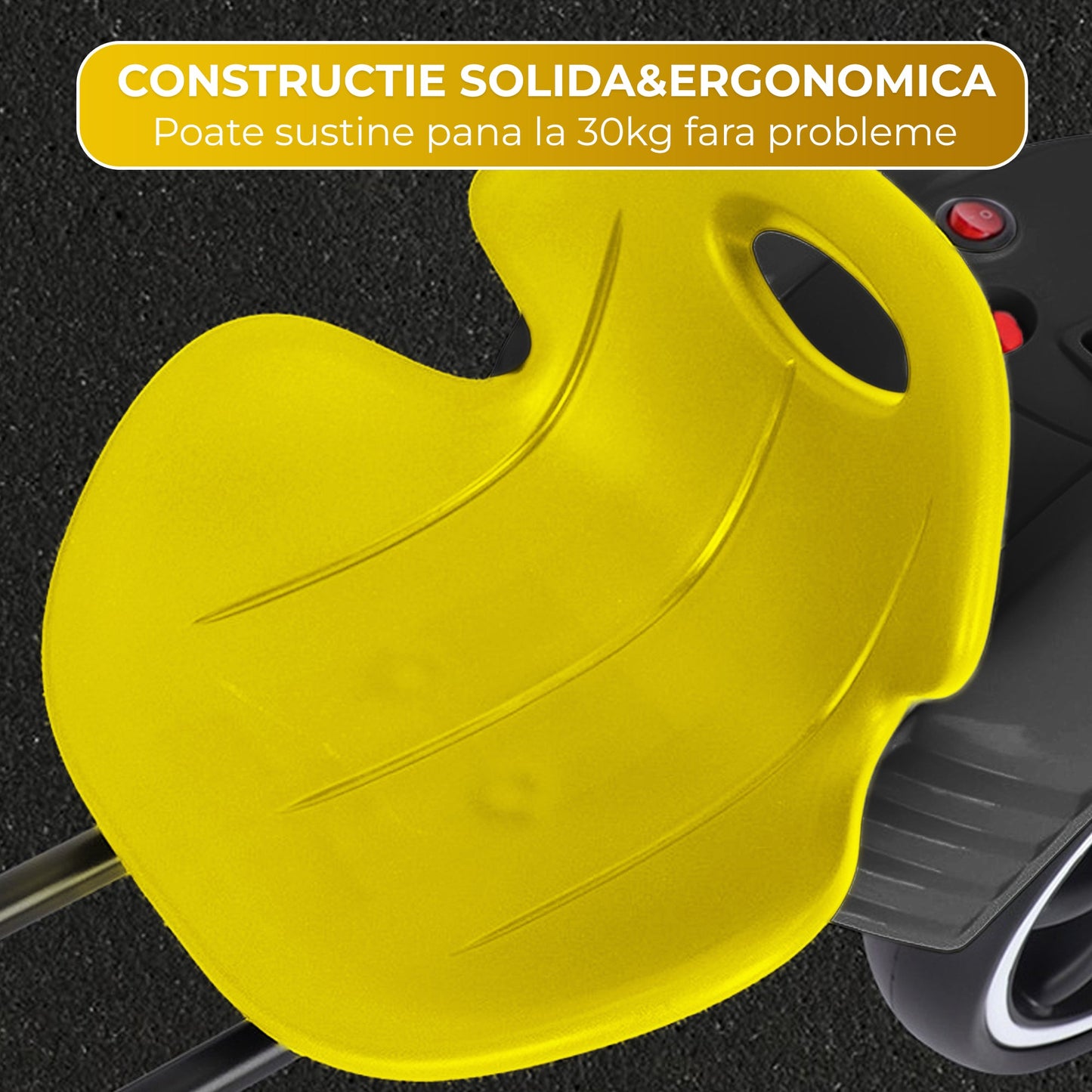 Kart electric copii, 4 roti, Pliabil si usor de montat, Scaun ergonomic, Galben