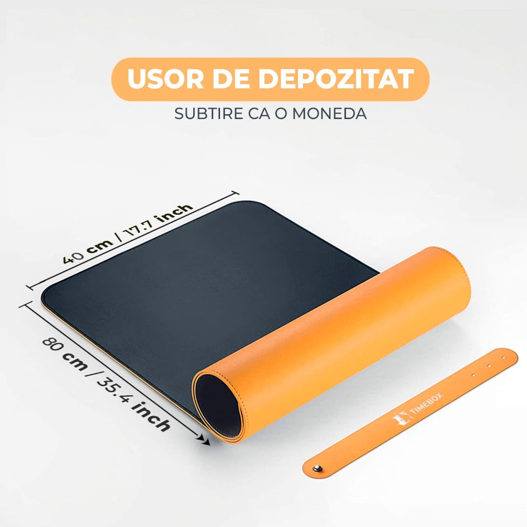 Mousepad gaming XXL cu doua fete din piele pu, 80x40, impermeabil