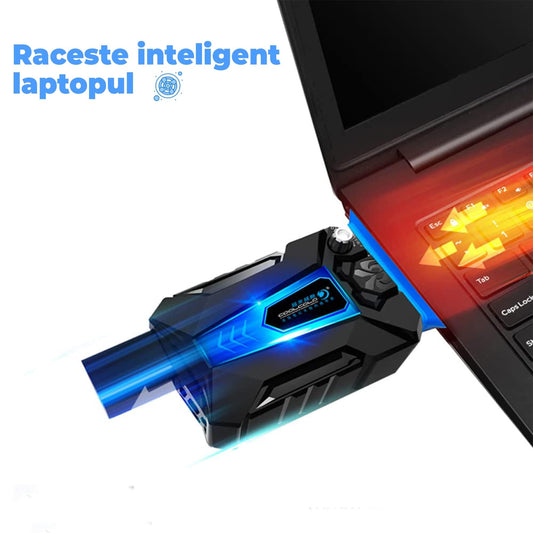 Cooler Laptop Timebox, Ventilator Vacuum pentru Racire Laptop, 3000rpm