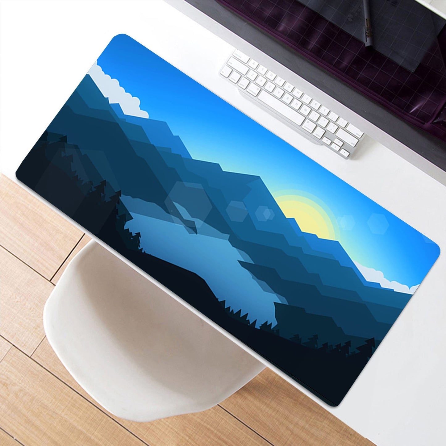 Mousepad gaming XXL Timebox, 80 x 40 cm, impermeabil, office, Albastru