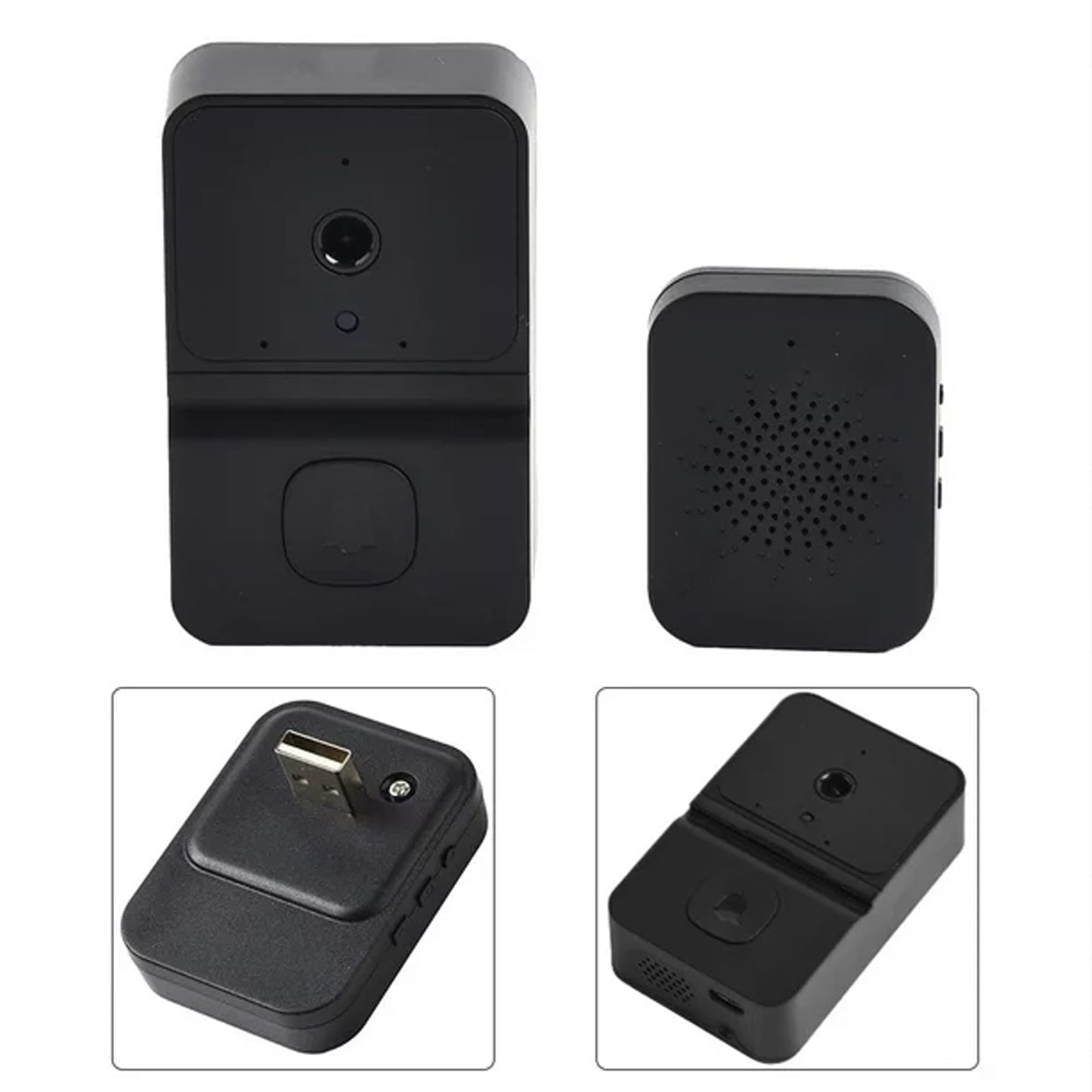 Sonerie Video Camera Wireless Timebox, 720P, cu microfon audio, Negru