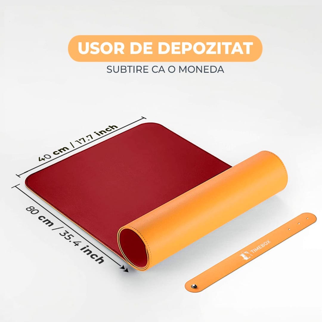 Mapa de birou XXL Timebox, 80 x 40 cm, Rosu