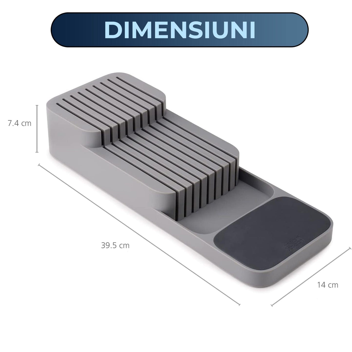 Organizator pentru Cutite Timebox, 2 Niveluri, Capacitate 9 Cutite, Gri