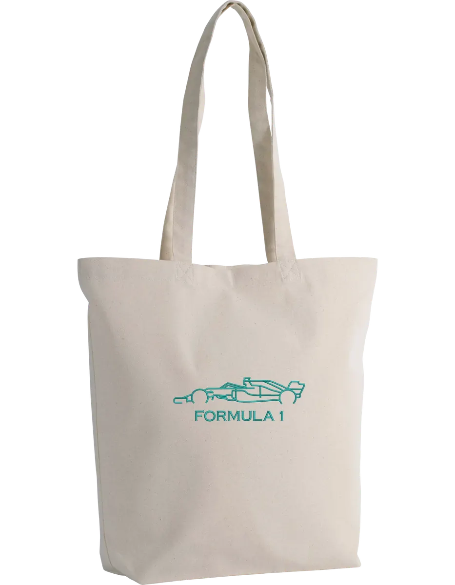 Formula 1 race car outline tote bag