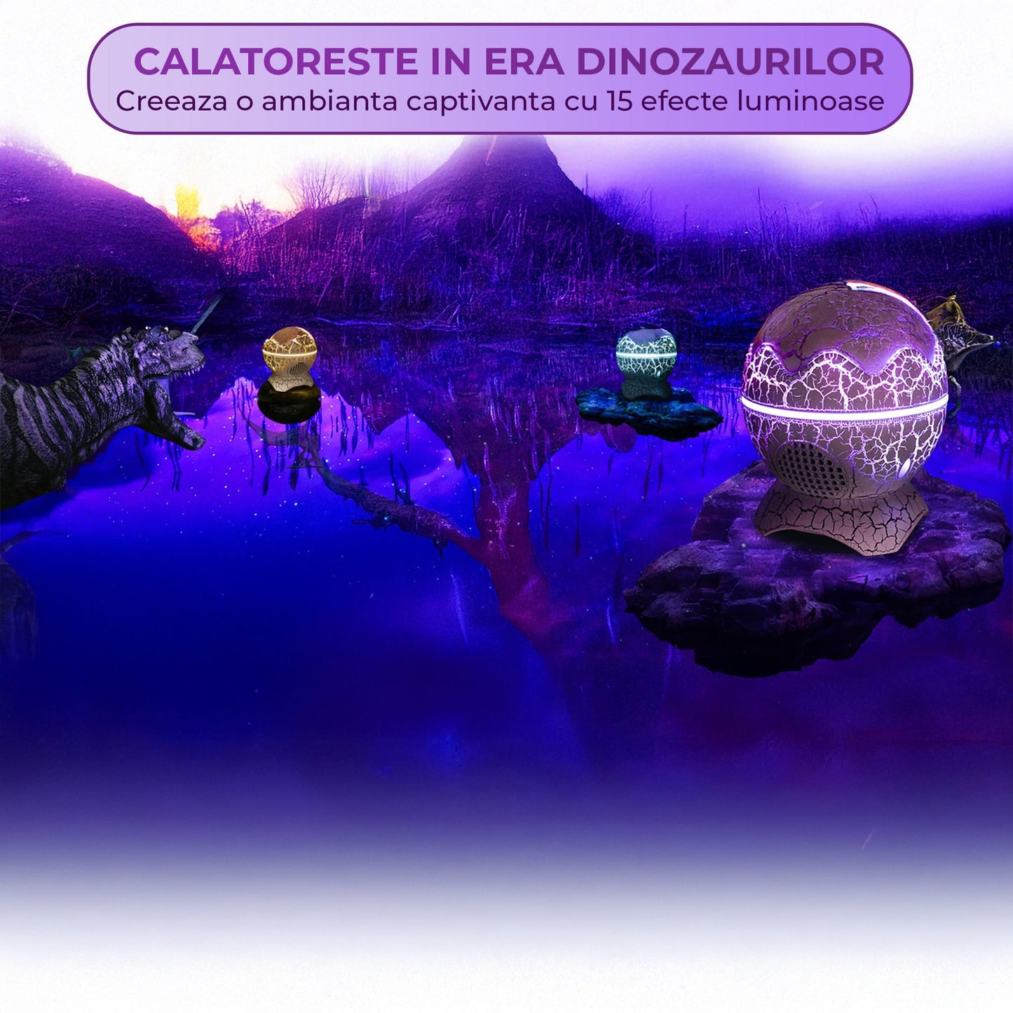 Lampa de Noapte tip Proiector Galaxie Timebox, Sunete Albe, Alb
