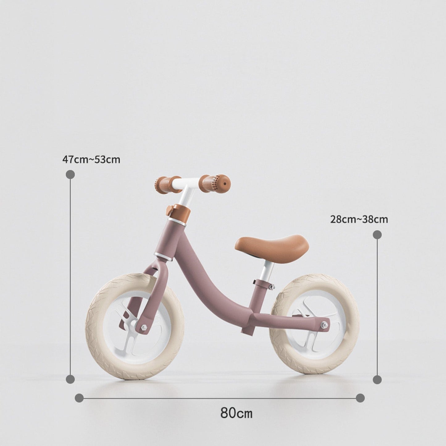 Bicicleta de echilibru Timebox, fara pedale, Roti anti-explozie 12/14 inch, Roz