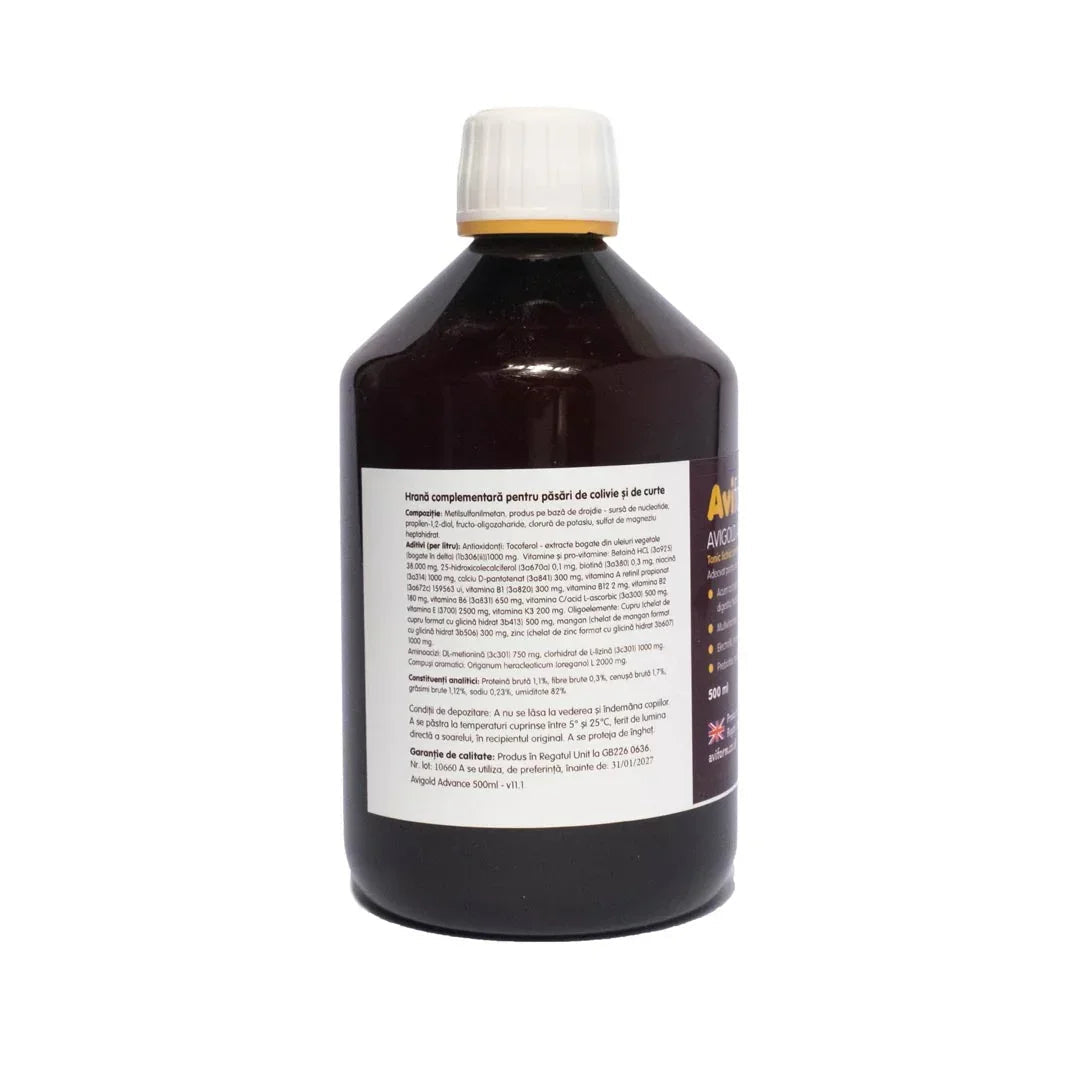 Aviform Avigold – vitamine, probiotice și aminoacizi pasari de colivie