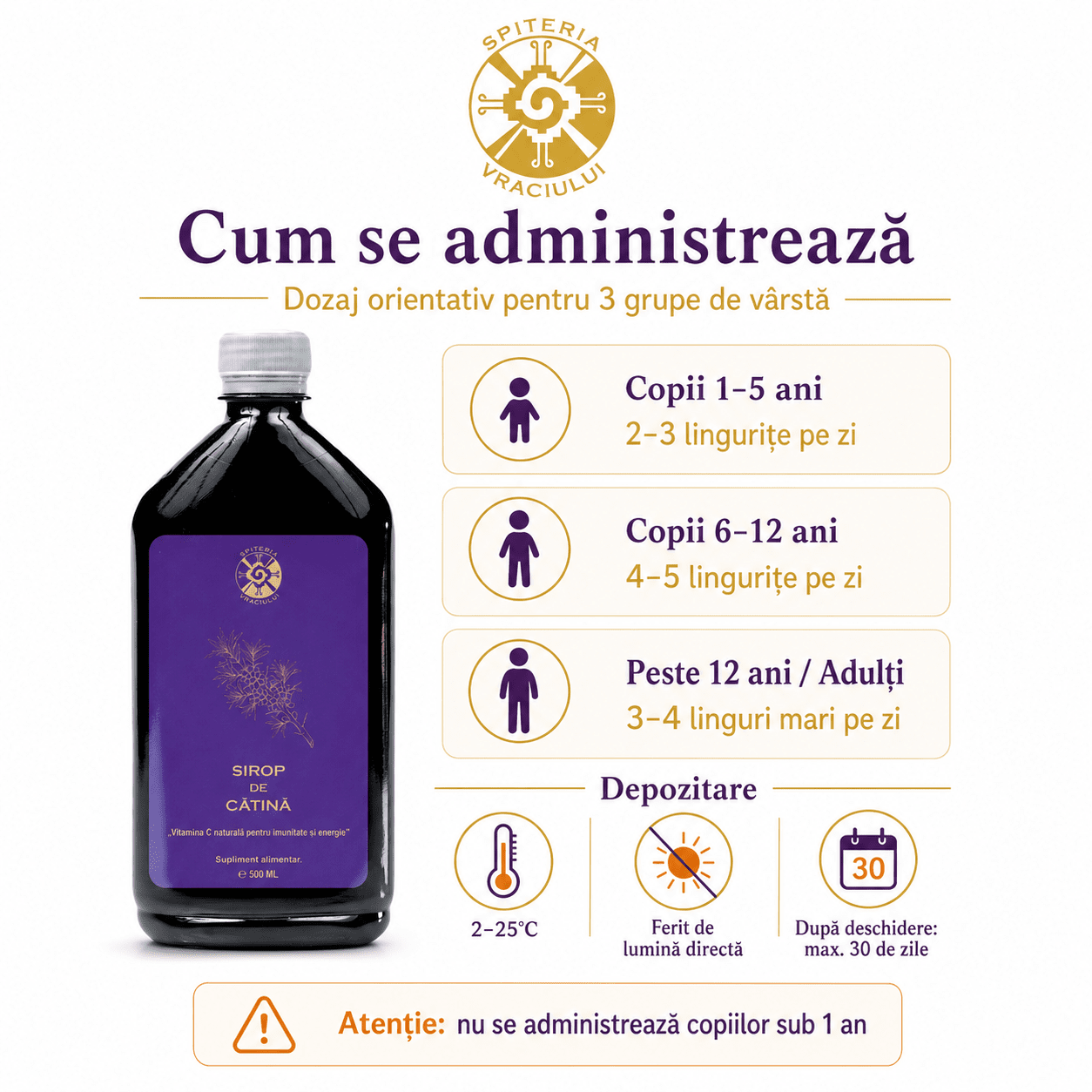 Leac Bătrânesc pentru Imunitate – Sirop de Cătină Natural | 500ml