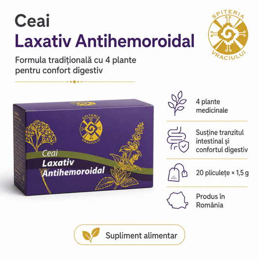 Ceai Natural Laxativ și Antihemoroidal – Tranzit Intestinal Sănătos