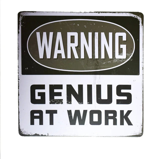 Tablou Metalic, Warning, Stil Retro, Naimeed D29-Warning