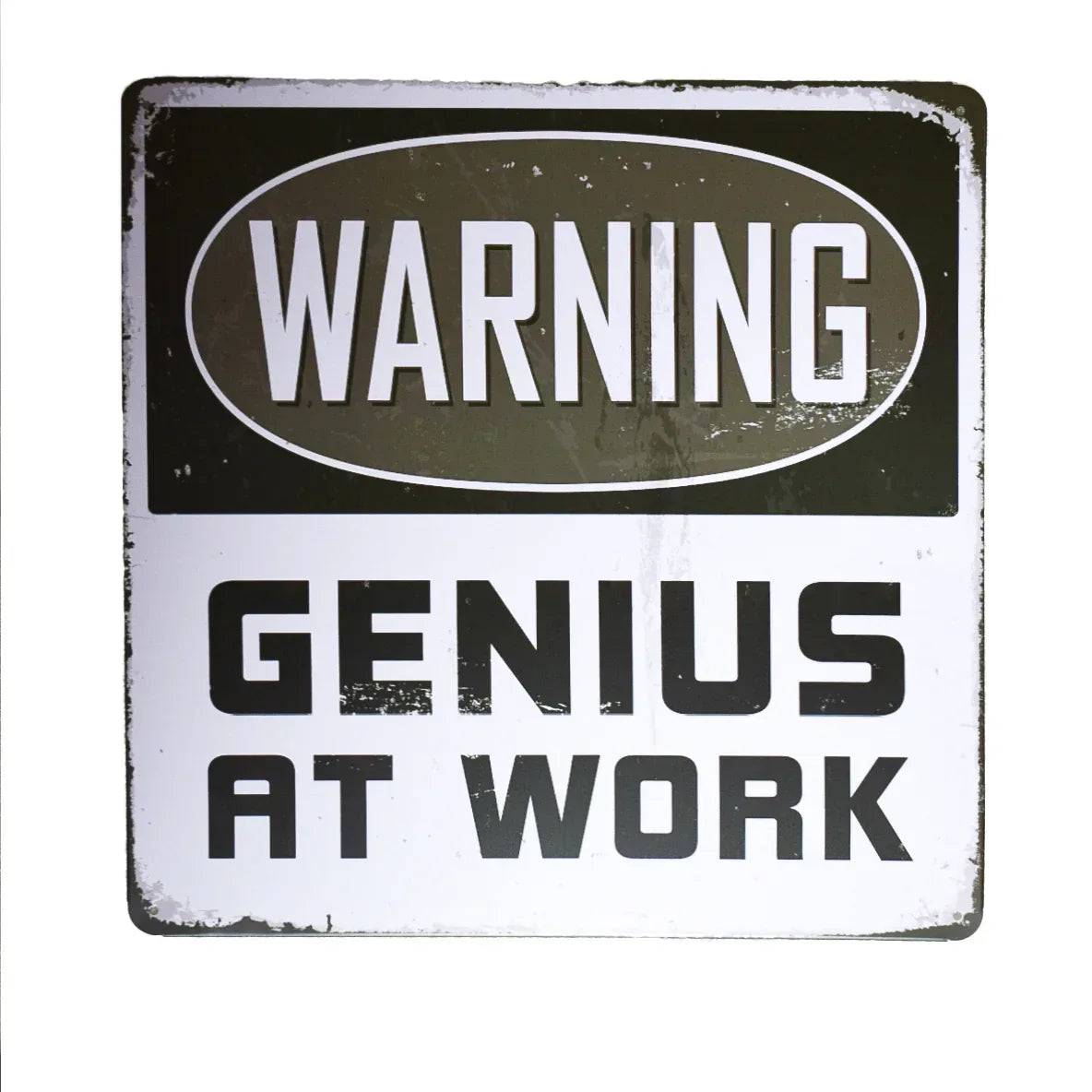 Tablou Metalic, Warning, Stil Retro, Naimeed D29-Warning