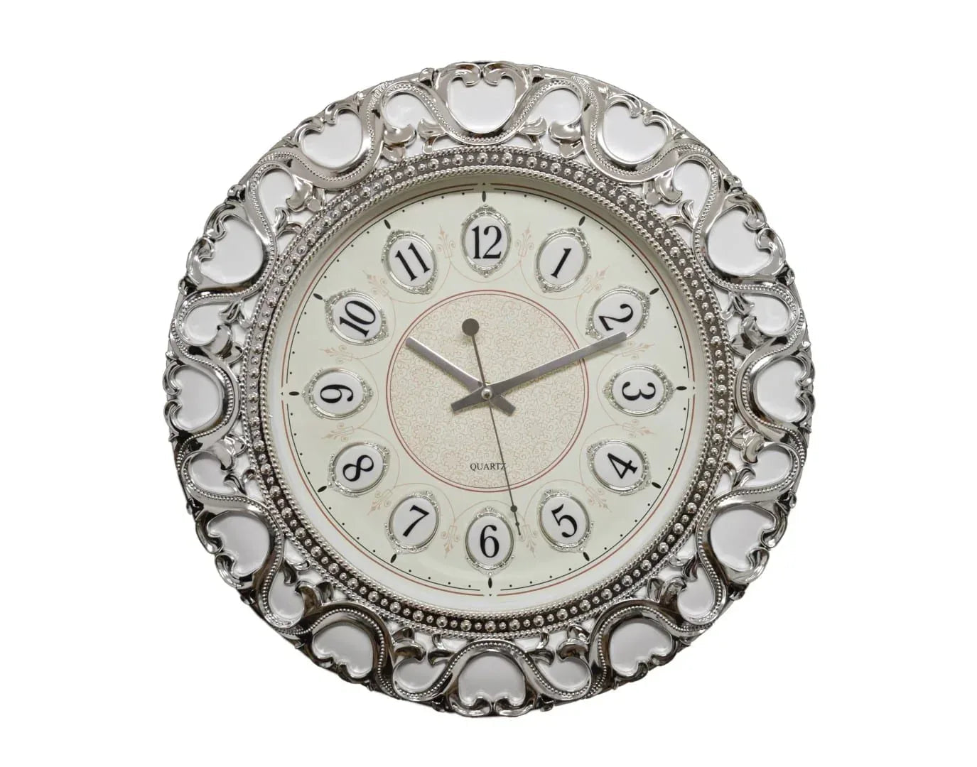 Ceas de perete 45 cm cu mecanism silentios, D3330 SILVER