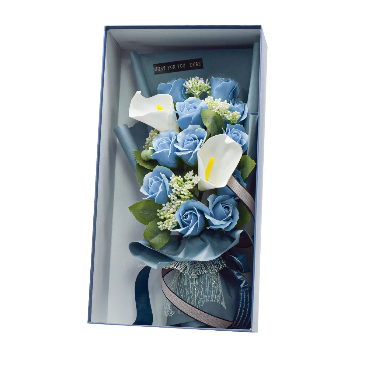 Aranjament floral elegant, flori de sapun, D4061, Blue