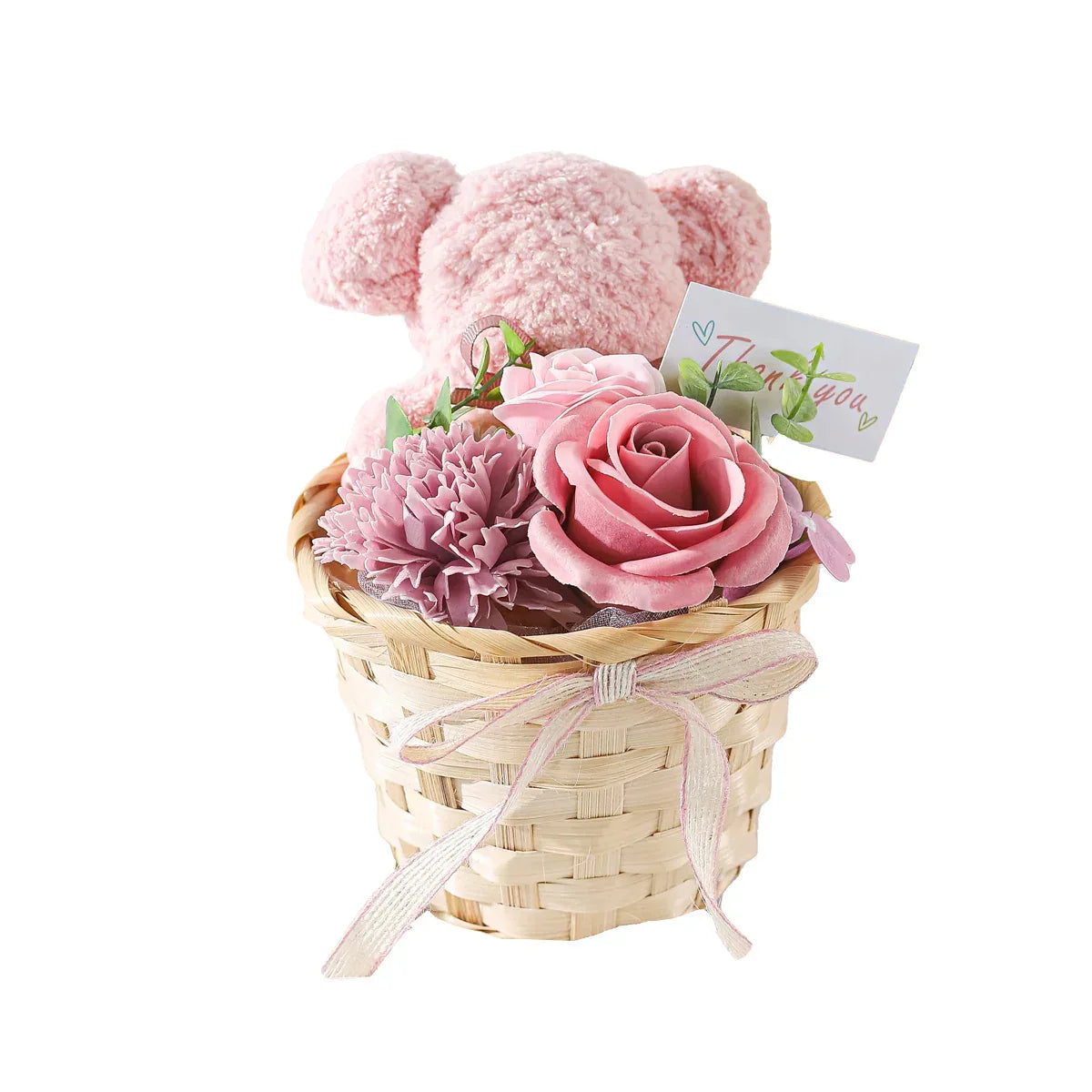 Aranjament floral elegant, flori de sapun, D4064, Roz