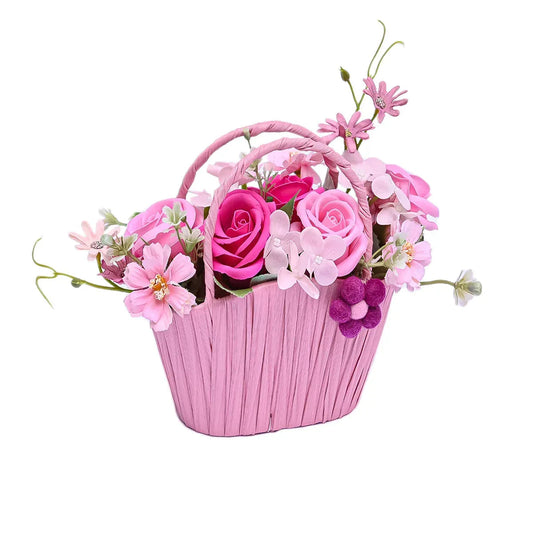 Aranjament floral elegant, flori de sapun, D4066, Roz
