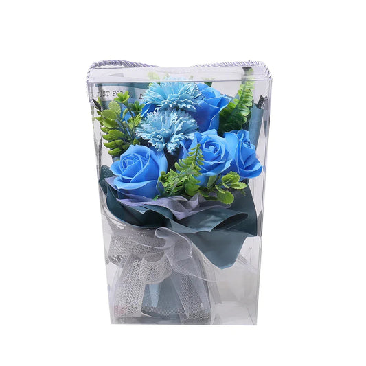 Aranjament floral elegant, flori de sapun, D4079, Blue