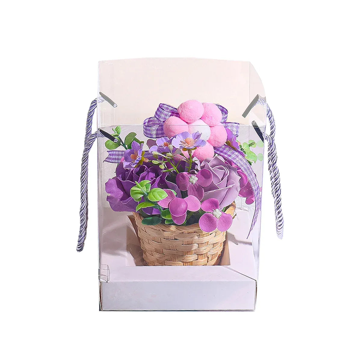 Aranjament floral elegant, flori de sapun, D4093, Mov