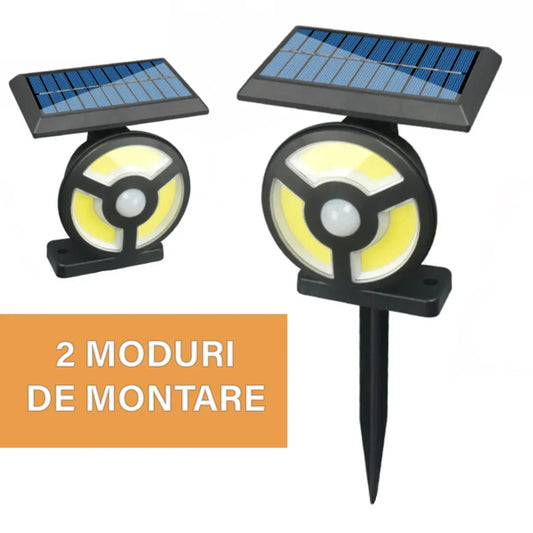 Lampa solara, cu senzor de miscare, lumina LED, acumulator, Naimeed D4335, COB 72 LED-uri