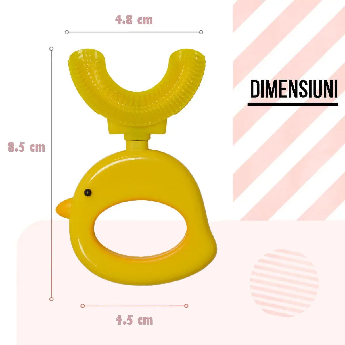 Set 2 Periute de Dinti, U-shape, pentru Copii 2-7 ani, Naimeed D4374, Galben