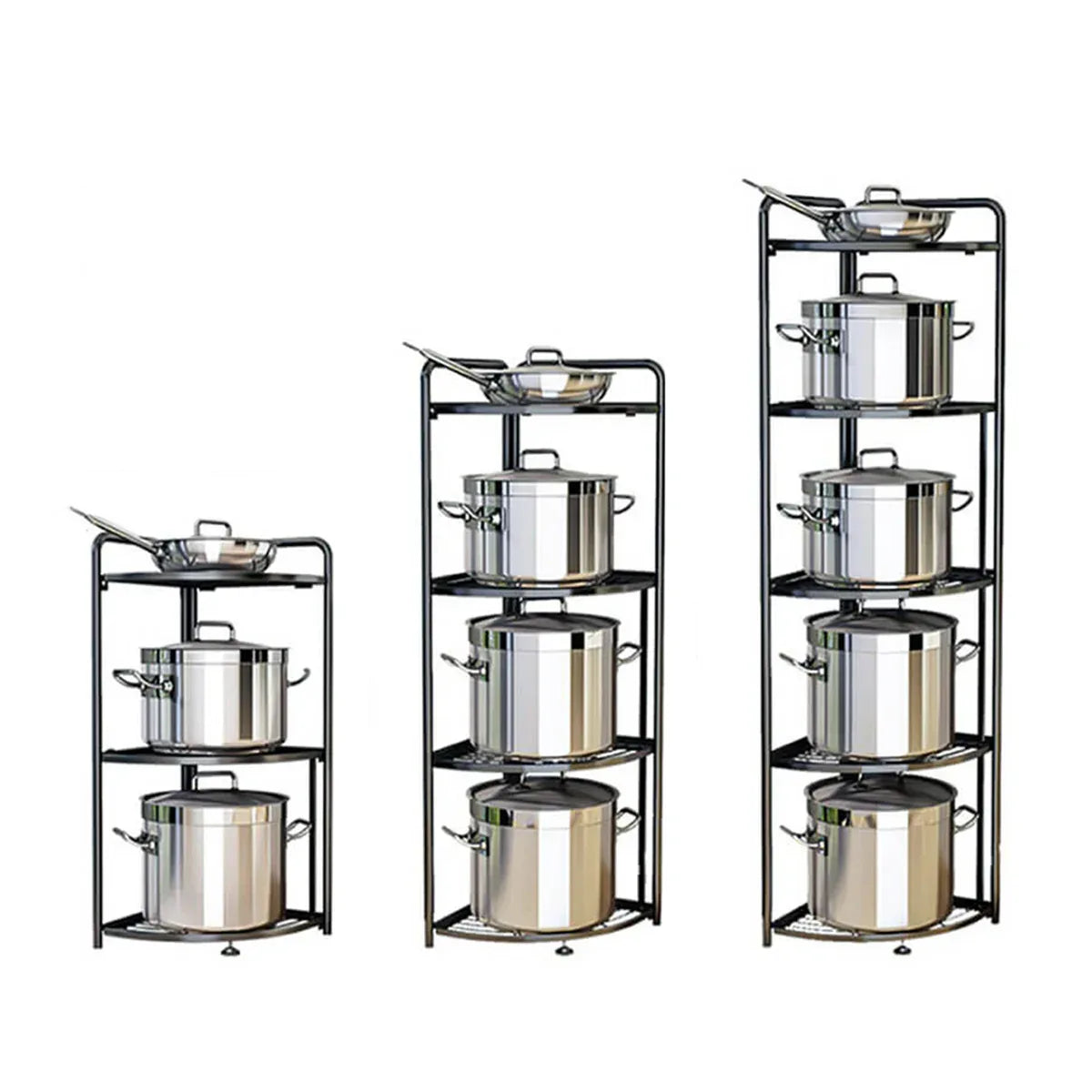 Raft metalic, multifunctional, 5 polite, Naimeed D4409, Negru