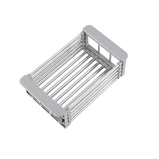 Suport extensibil pentru spalat vase si alimente, Naimeed D4415, Gri/Inox