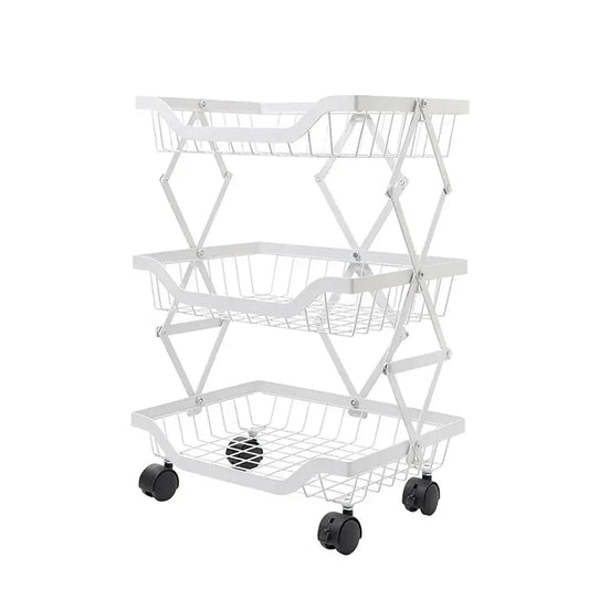 Raft metalic mobil, extensibil, 3 cosuri, Naimeed D4482, Alb