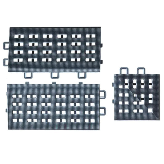 Set 12 placi pardoseala modulara si accesorii din PP, Naimeed D4533, Gri