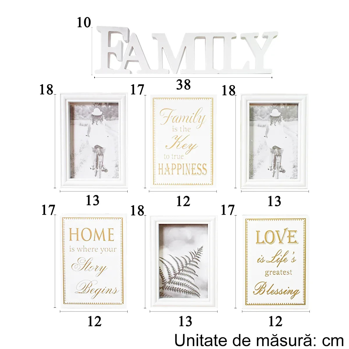 Rama foto Family, 3 poze, Naimeed D4541W, Alb