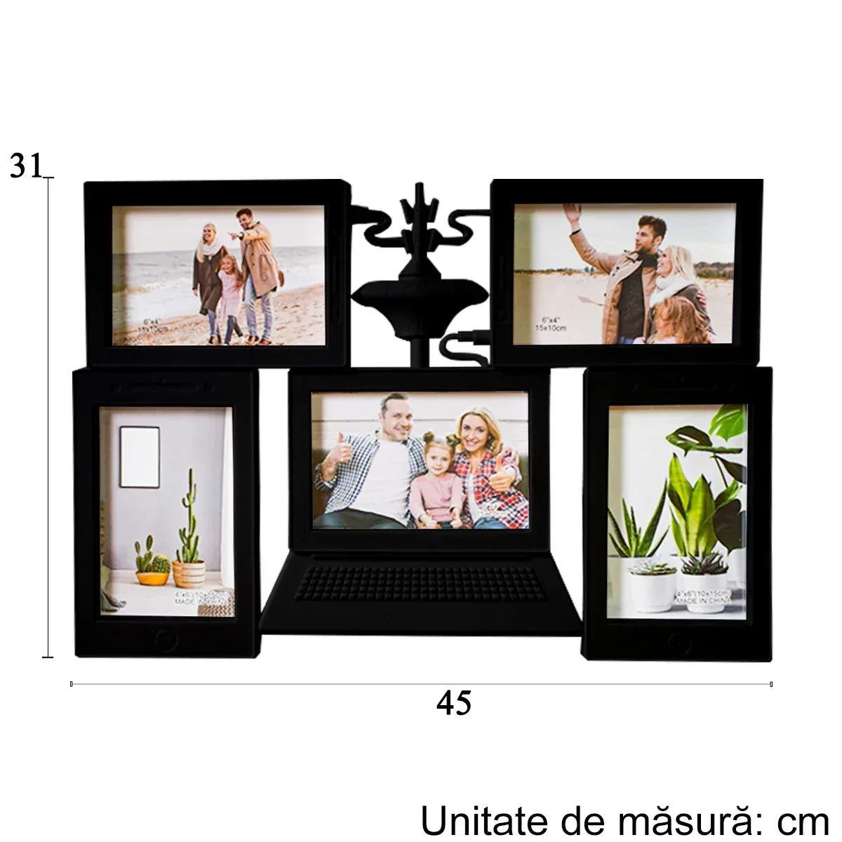 Rama foto, 5 poze, Naimeed D4543N, Negru