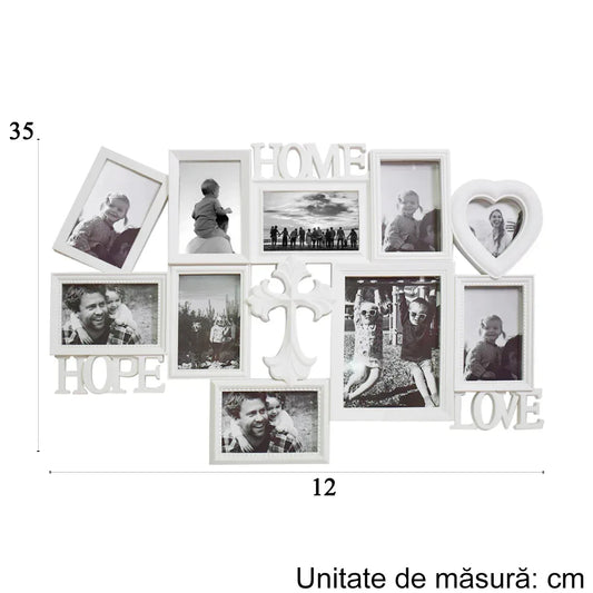 Rama foto, 9 poze, Naimeed D4565W, Alb