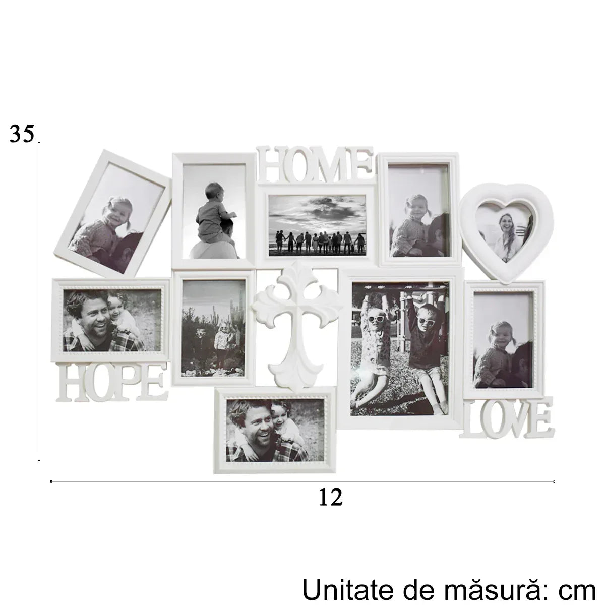 Rama foto, 9 poze, Naimeed D4565W, Alb