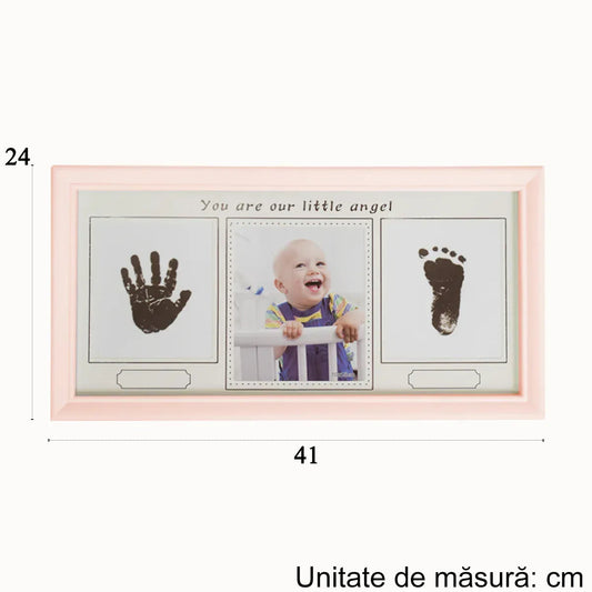 Rama foto cu amprenta, personalizabila, Naimeed D4571P, Roz