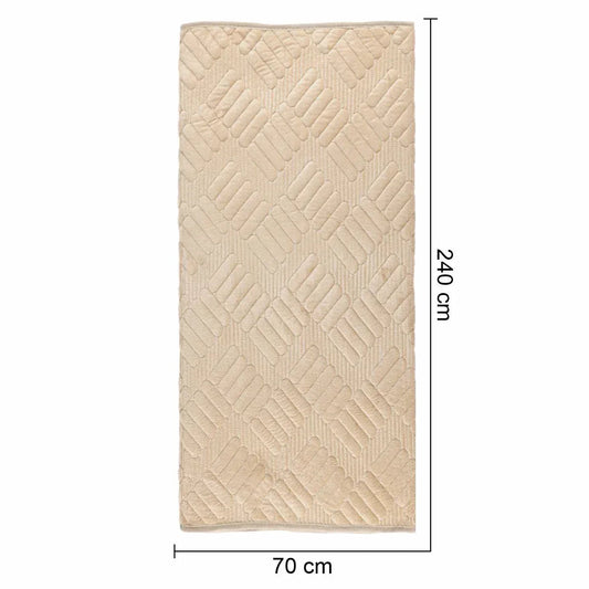 Cuvertura Canapea, Naimeed D4894L, 70x240cm, poliester, pufoasa, matlasata, Crem