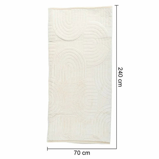 Cuvertura Canapea, Naimeed D4901L, 70x240cm, poliester, pufoasa, matlasata, Crem