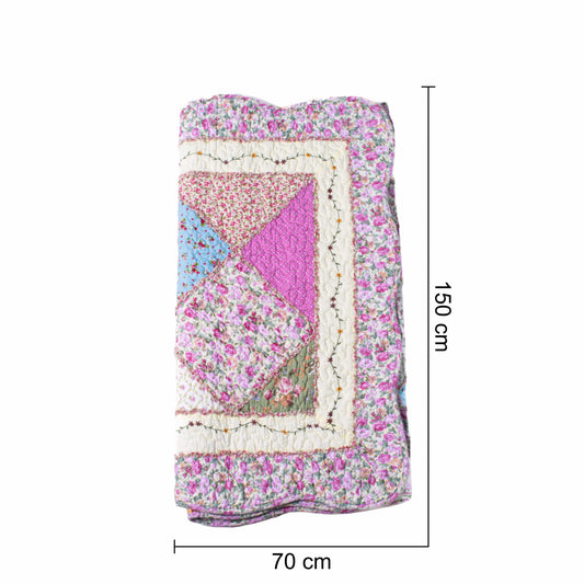 Cuvertura Canapea, Naimeed D4905S, 70x150cm, poliester, pufoasa, matlasata,cu model floral Roz