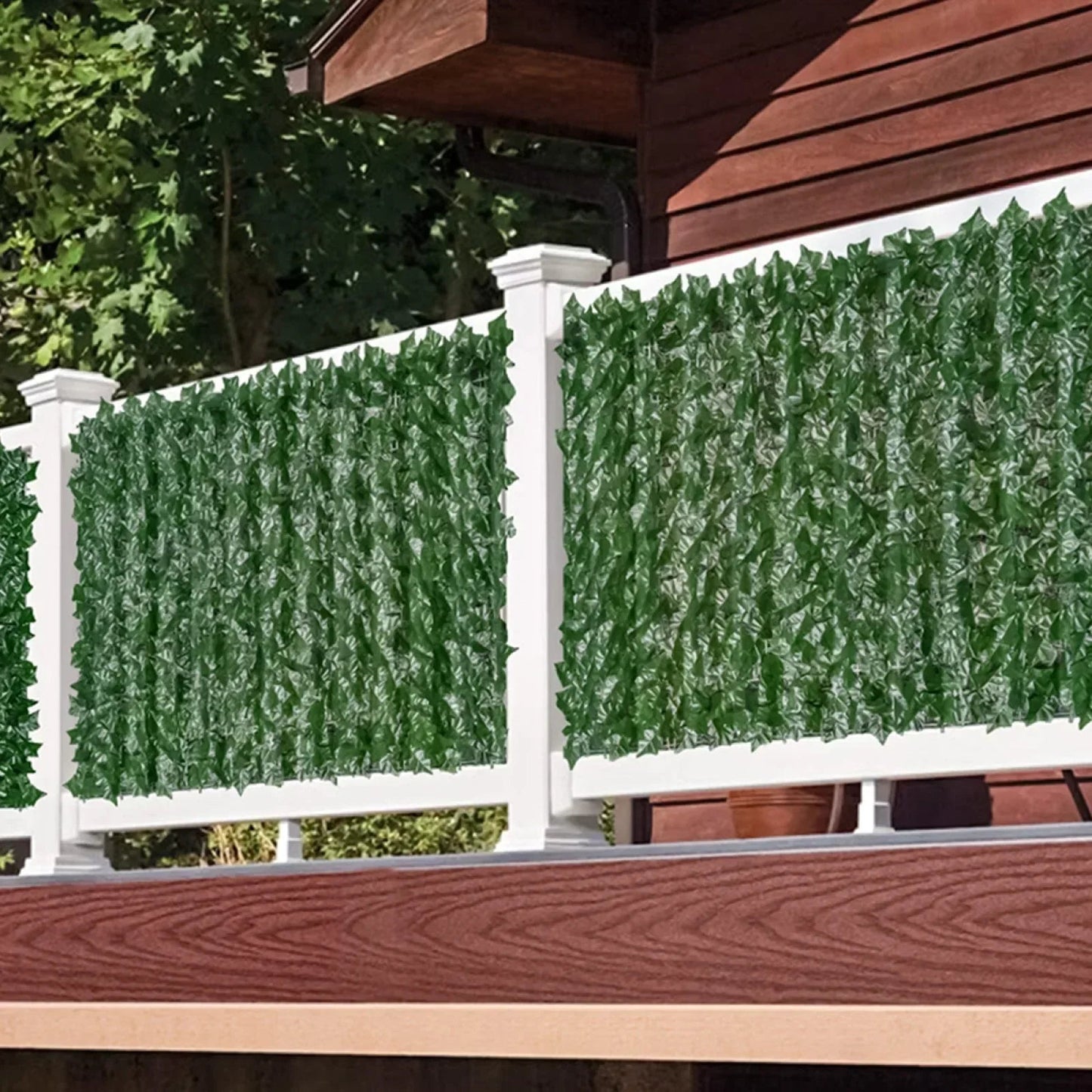 Plasa gard, frunze artificiale,, Naimeed D7219, paravan pentru balcon, terasa si gard, 100x300 cm, Verde