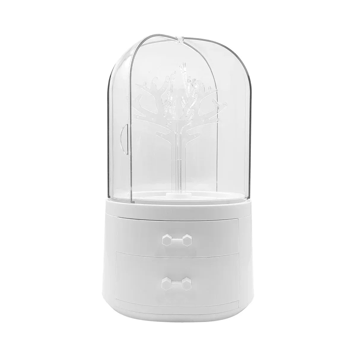 Cutie bijuterii, Naimeed D5177, cu sistem de rotire, 2 sertare, Alb